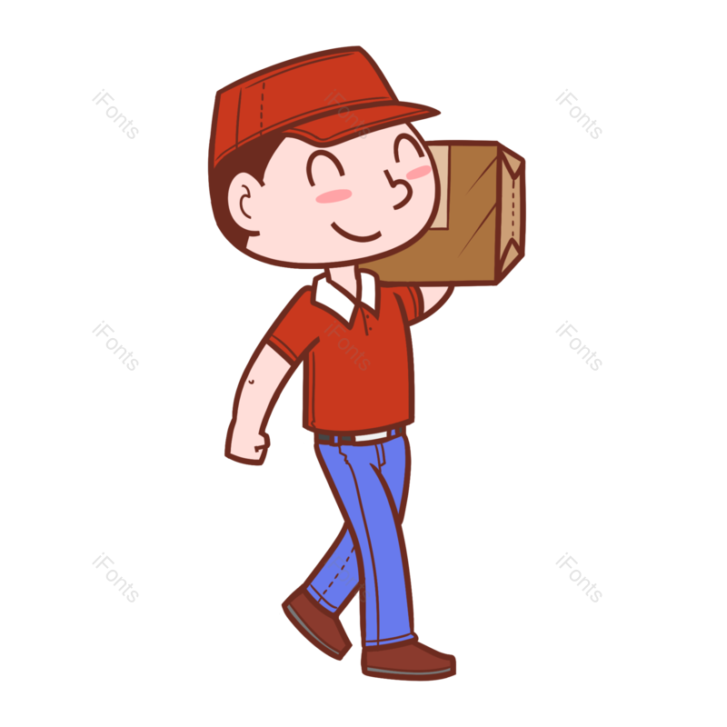 卡通图片,快递元素,快递员PNG,素材免抠素材